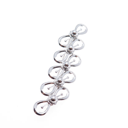 AMCO 925 Sterling Silver Vintage Flower Blossom Infinity Link Pin Brooch