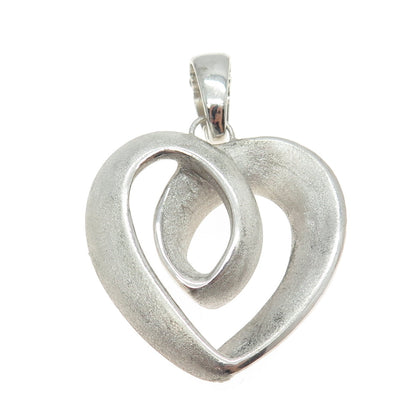 ITAOR 925 Sterling Silver Italy Open Heart Pendant