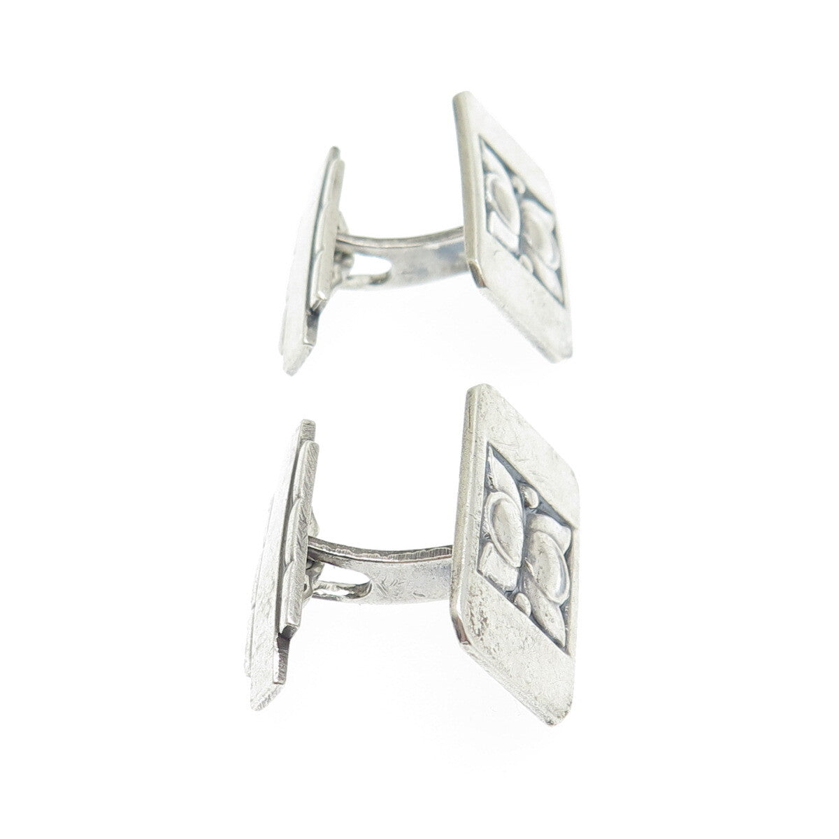 MAKON RAS SCOTT SKOTNER 830S Silver Vintage Denmark Modernist Flower Cufflinks