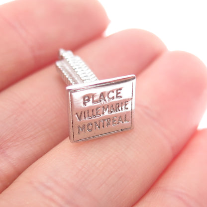 925 Sterling Silver Vintage Place Ville Marie Montreal Mini 3D Charm Pendant