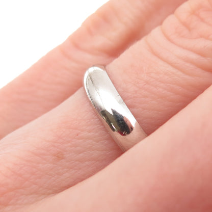 925 Sterling Silver Vintage Classic Wedding Band Ring Size 6.25