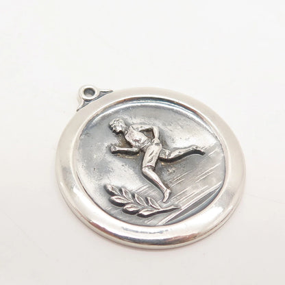 925 Sterling Silver Vintage Runner Pendant