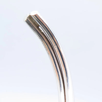925 Sterling Silver 2-Tone Vintage Loop Cuff Bracelet 6.5"