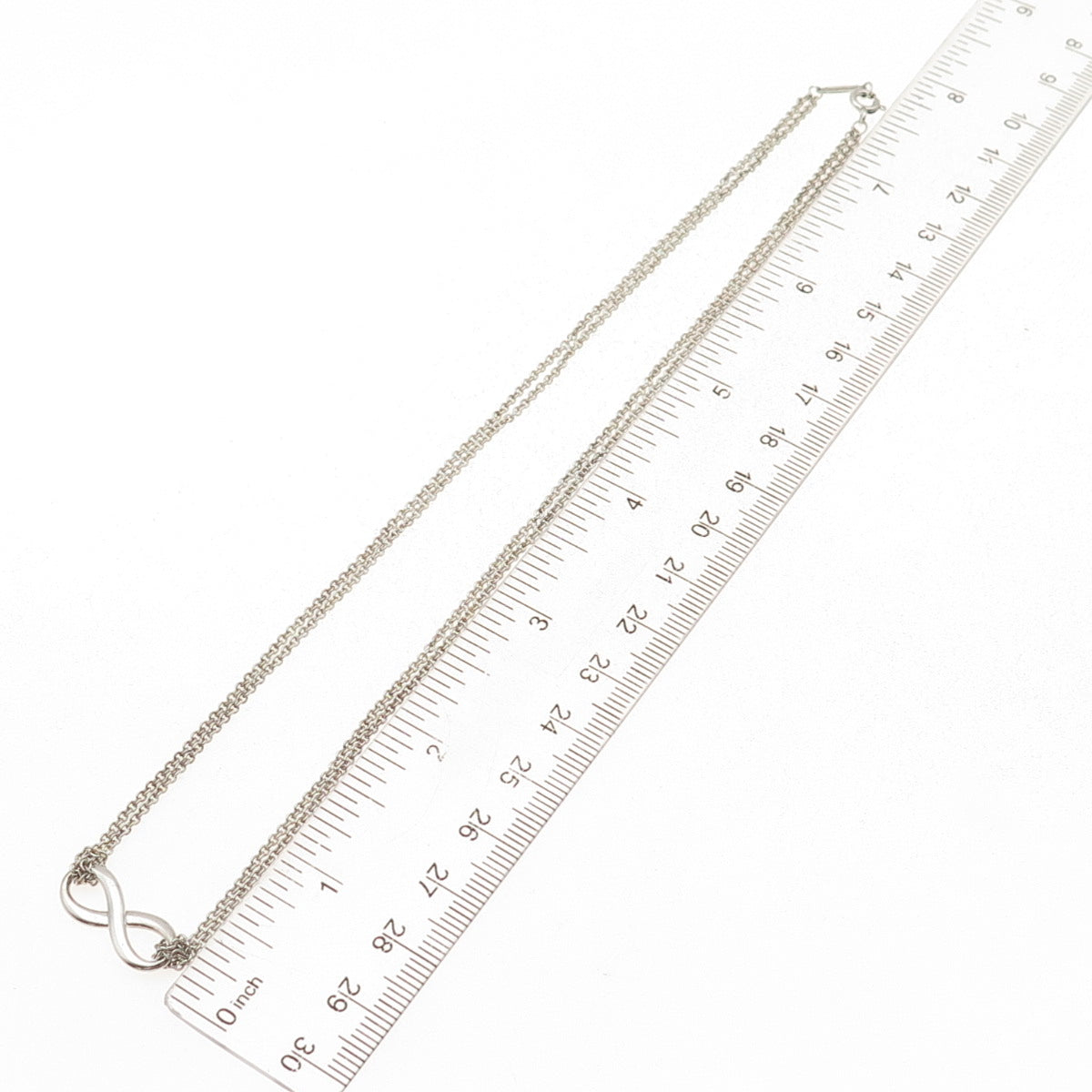 Tiffany & Co. 925 Sterling Silver Vintage Infinity 2-Strand Chain Necklace 16"
