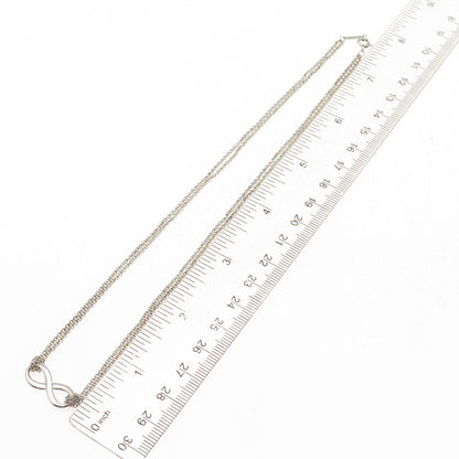 Tiffany & Co. 925 Sterling Silver Vintage Infinity 2-Strand Chain Necklace 16"