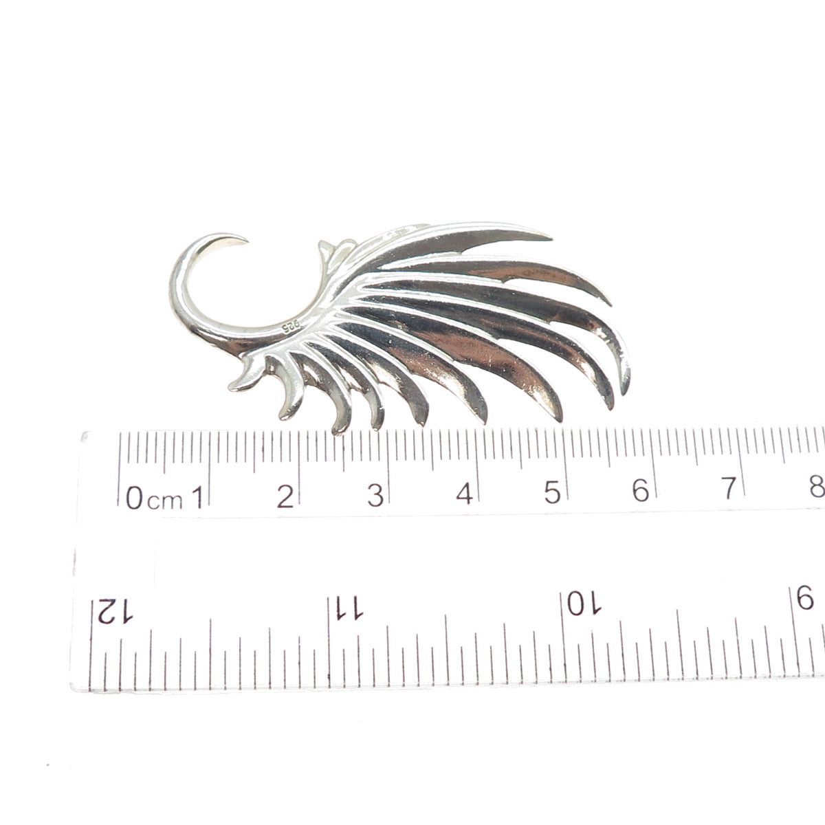 925 Sterling Silver Vintage Modernist Angel Wing SINGLE Hook Earring