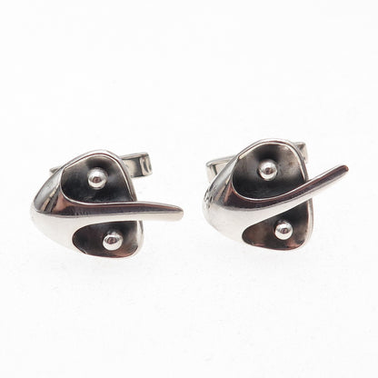 Sigi Pineda 925 Sterling Silver Vintage Mexico Modernist Oxidized Cufflinks #46