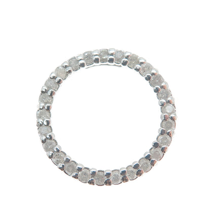 CHARLES WINSTON Sterling Silver Real Round-Cut Diamond Circle of Life Pendant