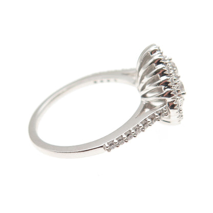 925 Sterling Silver Round-Cut C Z Promise Ring Size 6.75