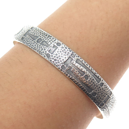 WOHELO Sterling Silver Vintage Campfire Girls Hammered Adjustable Bracelet 8"