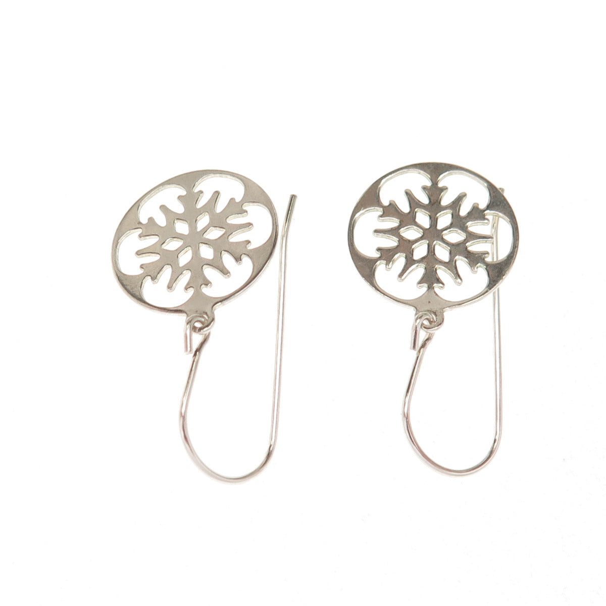 925 Sterling Silver Vintage Snowflake Dangle Earrings
