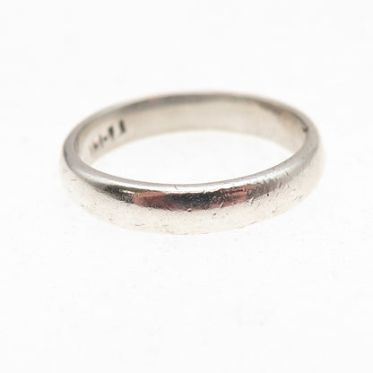 925 Sterling Silver Vintage Mexico Classic Wedding Oxidized Band Ring Size 9