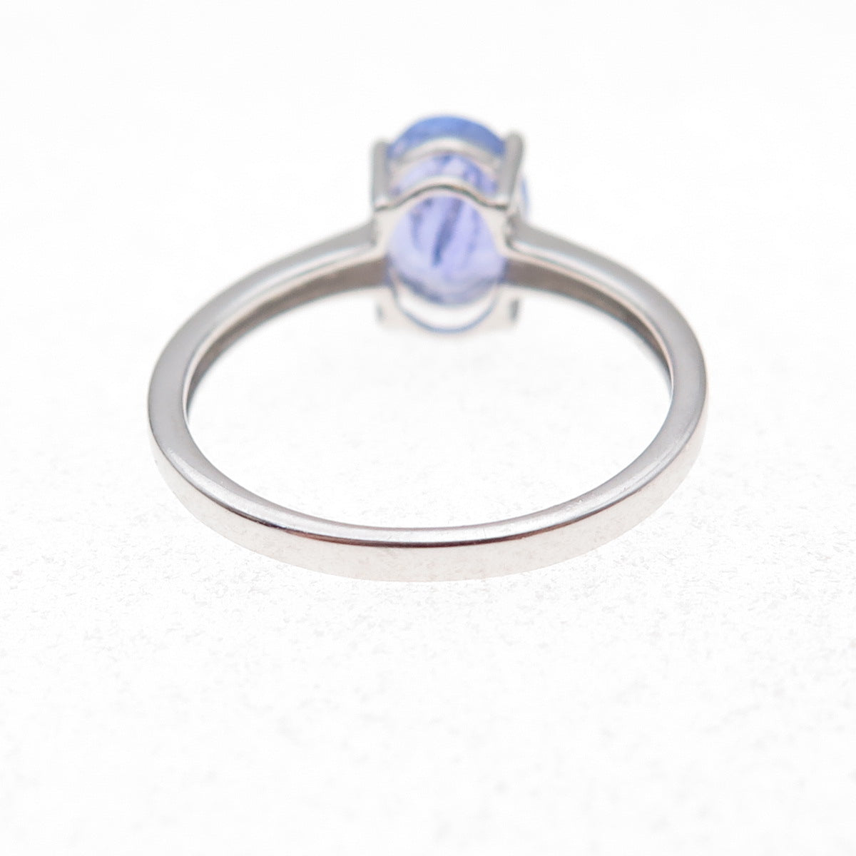 925 Sterling Silver Real Oval-Cut Tanzanite Ring Size 8