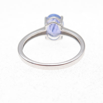 925 Sterling Silver Real Oval-Cut Tanzanite Ring Size 8