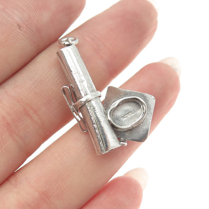 925 Sterling Silver Vintage Diploma Graduation Charm Pendant