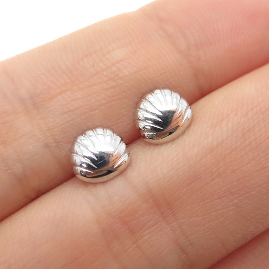 925 Sterling Silver Seashell Stud Earrings