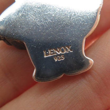 LENOX 925 Sterling Silver 2-Tone Vintage C Z Snowman Slide Pendant