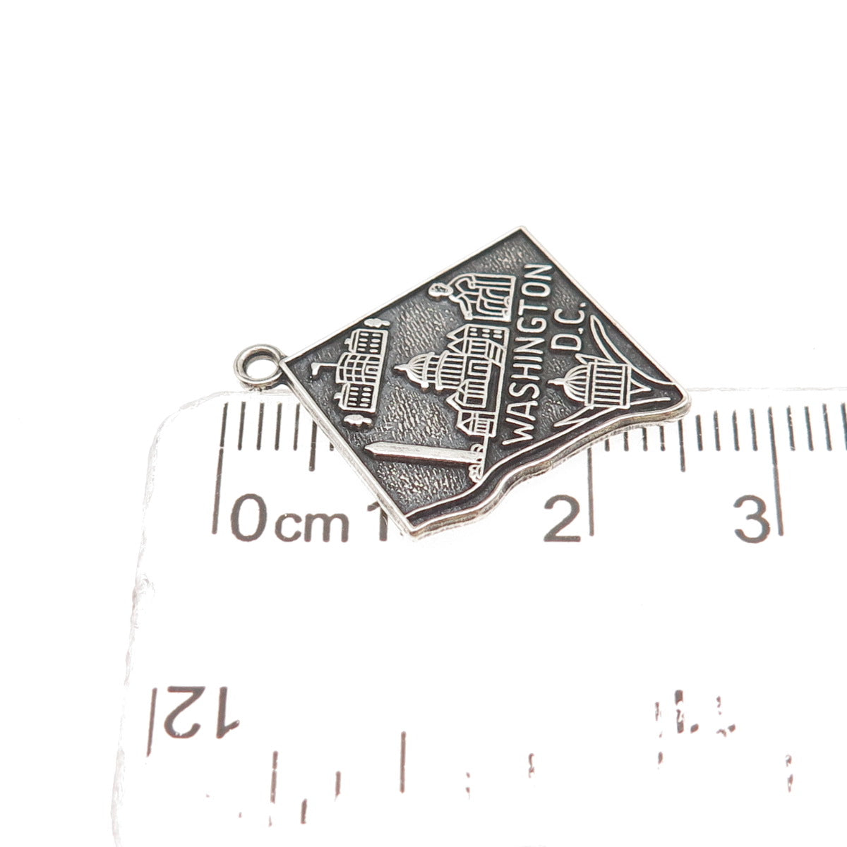 Elco 925 Sterling Silver Vintage Wtshighton DC Oxidized Charm Pendant