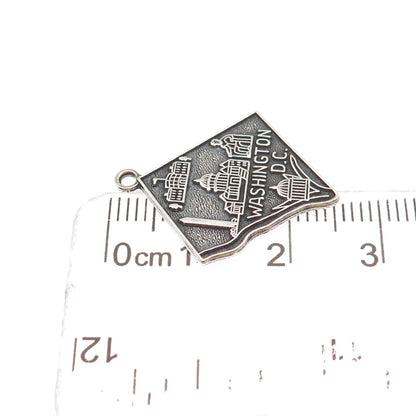 Elco 925 Sterling Silver Vintage Wtshighton DC Oxidized Charm Pendant