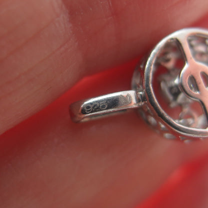 925 Sterling Silver Round-Cut Shaped C Z Sparkle Minimalist Pendant