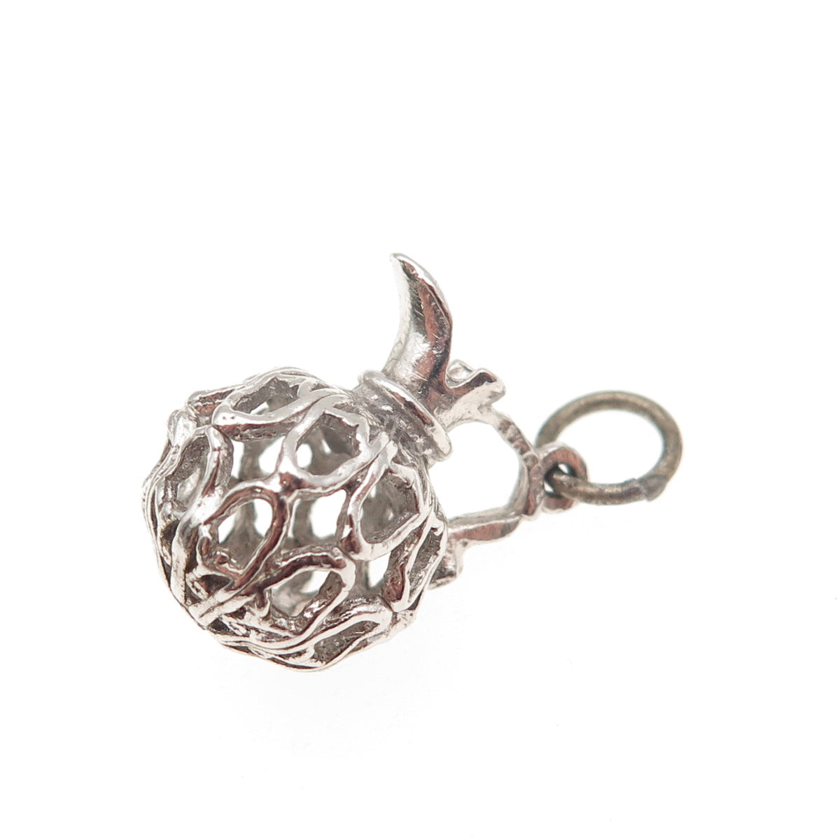 925 Sterling Silver Vintage Pitcher Oxidized 3D Mini Charm Pendant