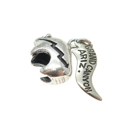 WHEELER MFG CO 925 Sterling Silver Vintage "Grand Canyon Arizona" Bull Pendant