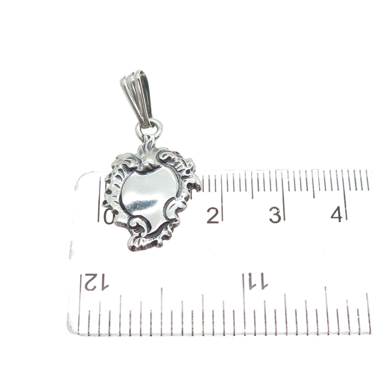 IC James Craig 925 Sterling Silver Vintage Art Deco Style Oxidized Charm Pendant