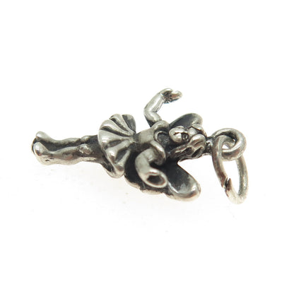 SUN WEST 925 Sterling Silver Vintage Tinker Bell Fairy 3D Pendant