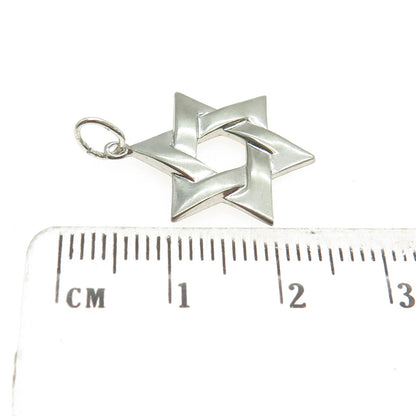 925 Sterling Silver Vintage Star of David Charm Pendant