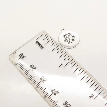 925 Sterling Silver USA Two In Town Panda Charm Pendant