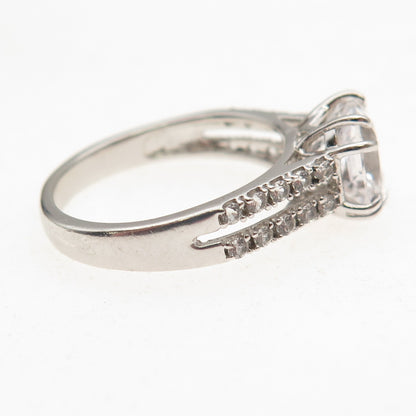 Michelle Albala 925 Sterling Silver Real White Topaz Engagement Ring Size 7.25