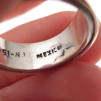 925 Sterling Silver Vintage Mexico Arrow Oxidized Band Ring Size 7.5