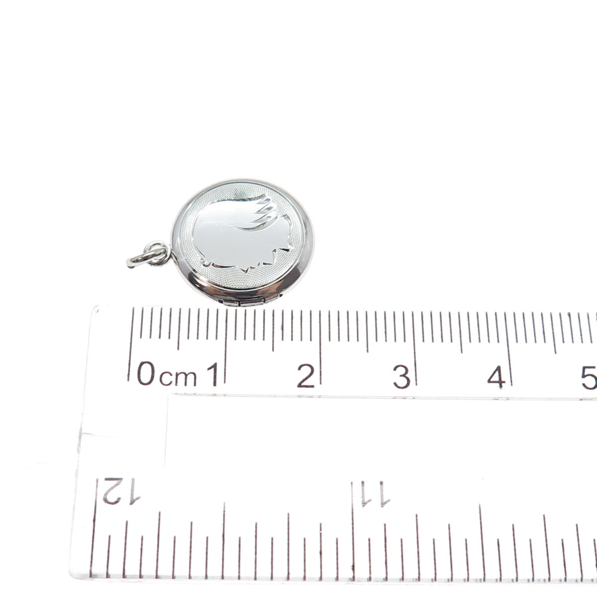 LAMODE 925 Sterling Silver Vintage Girl Profile Minimalist Locket Charm Pendant