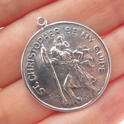 CHARM CRAFT CORP. 925 Sterling Silver Antique Art Deco St. Christopher Pendant