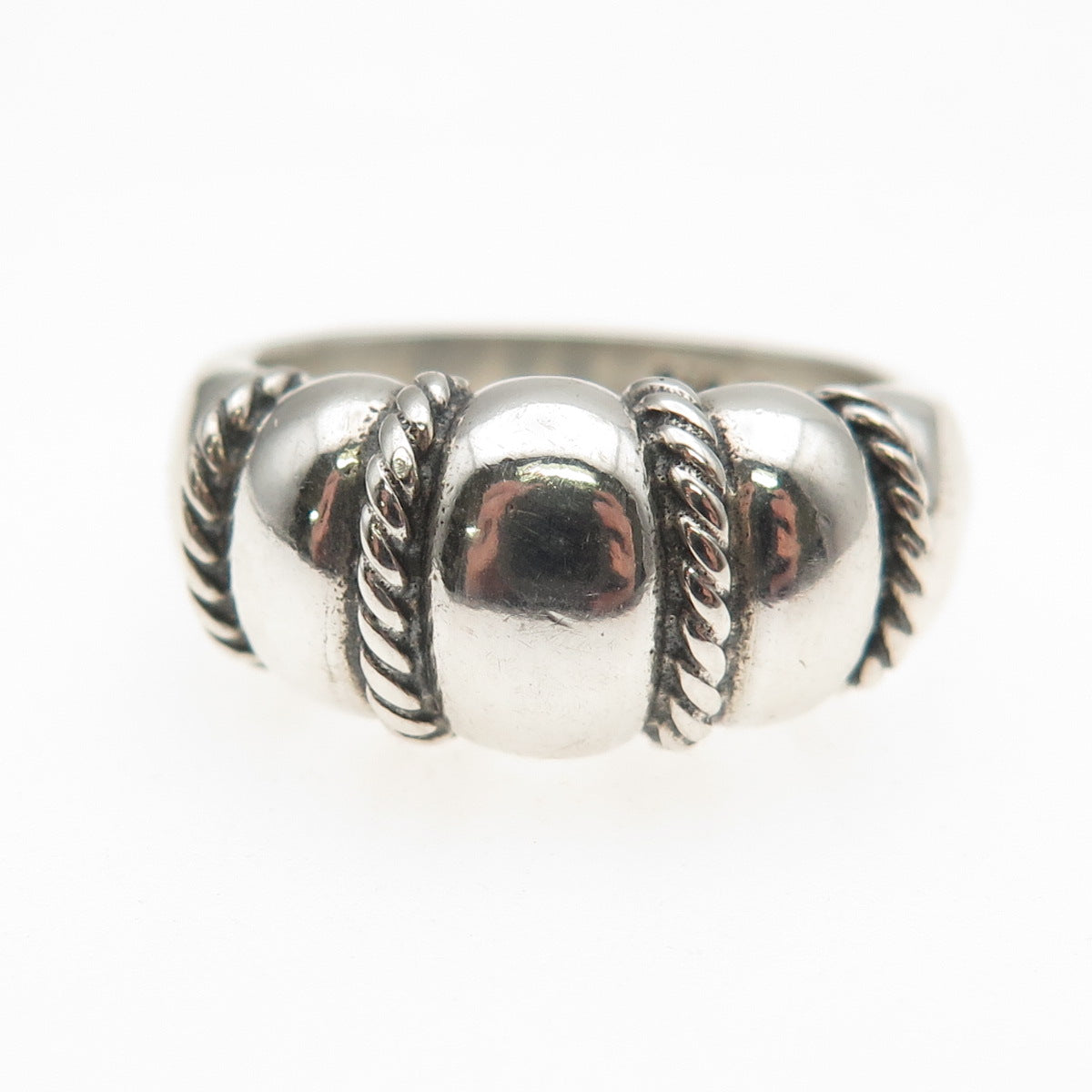 Kabana 925 Sterling Silver Vintage Modernist Oxidized Ring Size 8