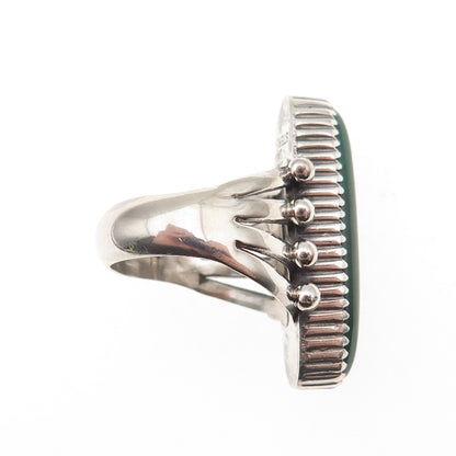 Jay King Desert Rose 925 Sterling Silver Vintage Real Malachite Ring Size 7.5
