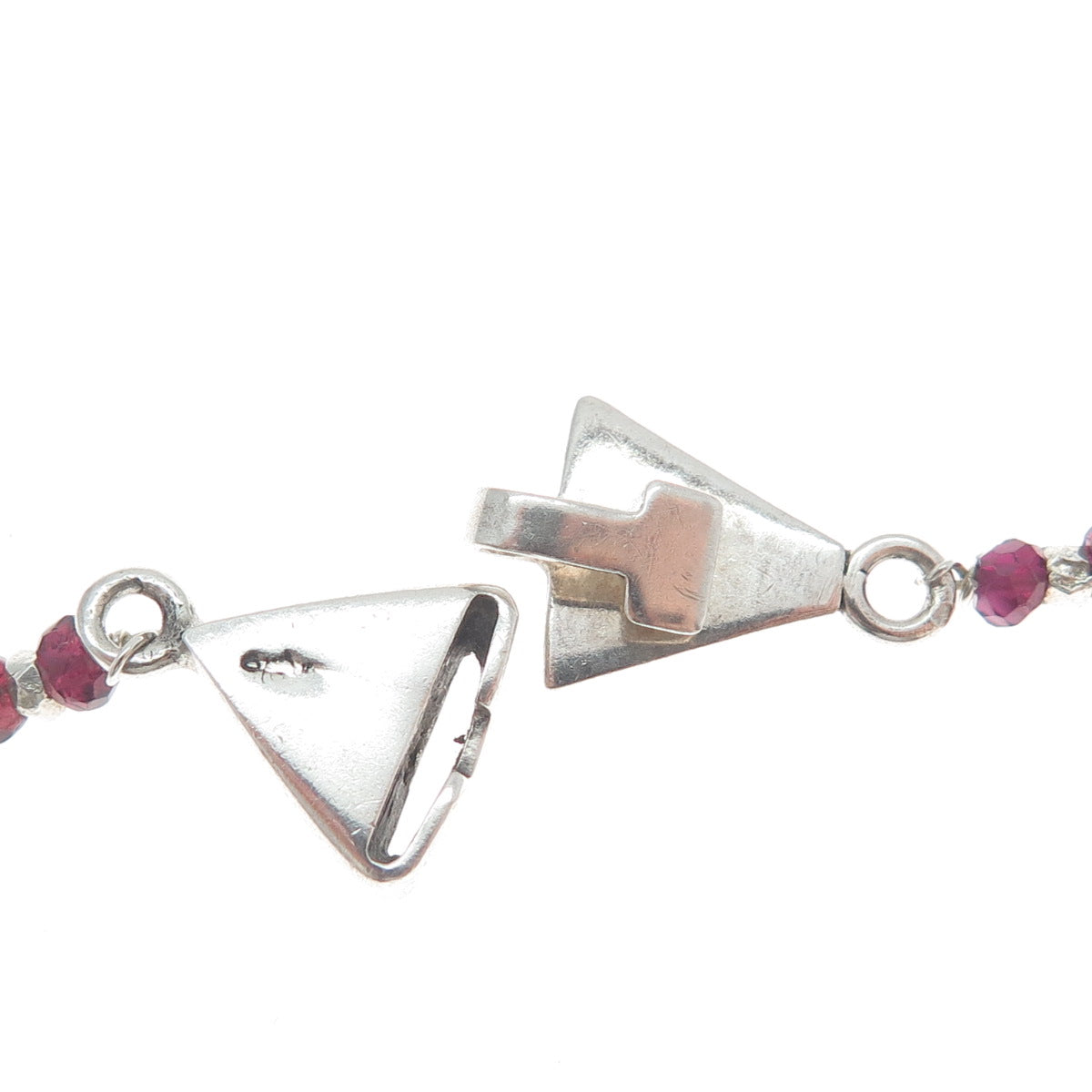 925 Sterling Silver Vintage Real Carnelian & Tourmaline Rolo Chain Necklace 20"