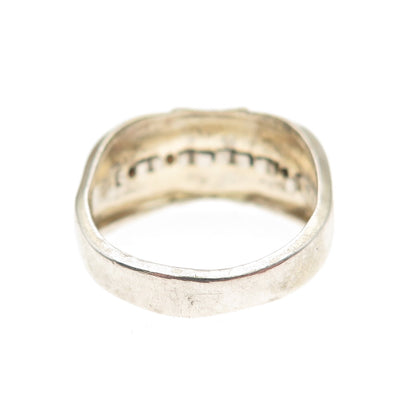Vargas Sterling Silver Gold Plated Antique Art Deco Rhinestone Ring Size 5.75