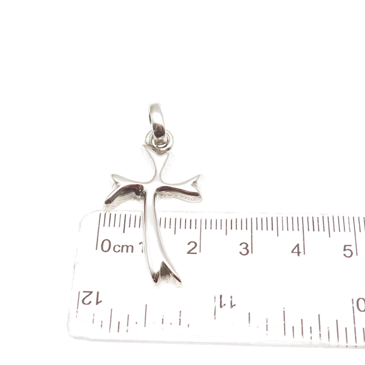 925 Sterling Silver Vintage Mexico Modernist Cross Charm Pendant