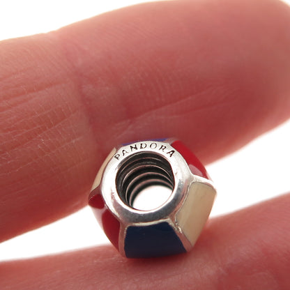 PANDORA 925 Sterling Silver Enamel Beach Ball Slide Bead Charm
