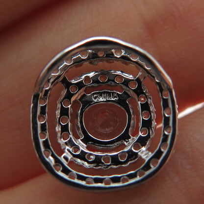 925 Sterling Silver Real Round-Cut White Topaz Mini Slide Charm Pendant