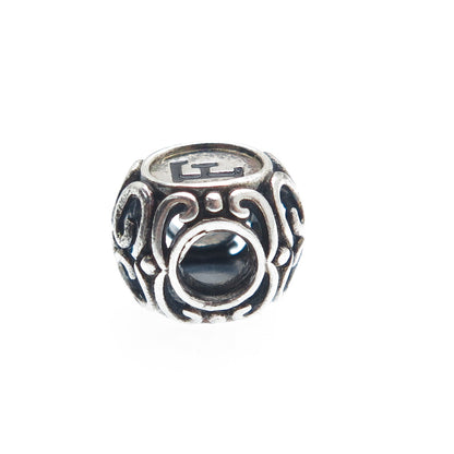 CHAMILIA 925 Sterling Silver Letter F Initial Ornate Bead Charm
