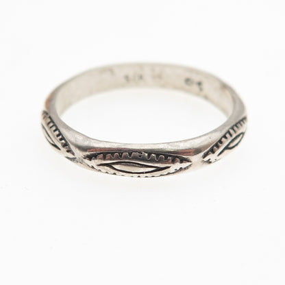 SHUBE 925 Sterling Silver Vintage Southwestern Oxidized Band Ring Size 7