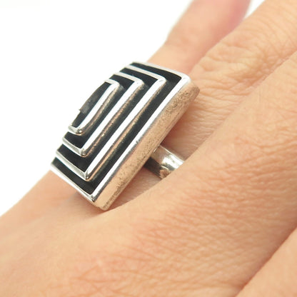DOMINIQUE DINOUART 925 Sterling Silver Vintage Mexico Spiral/Maze Ring Size 6.5