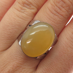 JAY KING Desert Rose 925 Sterling Vintage Real Yellow Chalcedony Ring Size 8.5