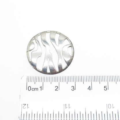925 Sterling Silver Vintage Zebra Print Round Slide Pendant