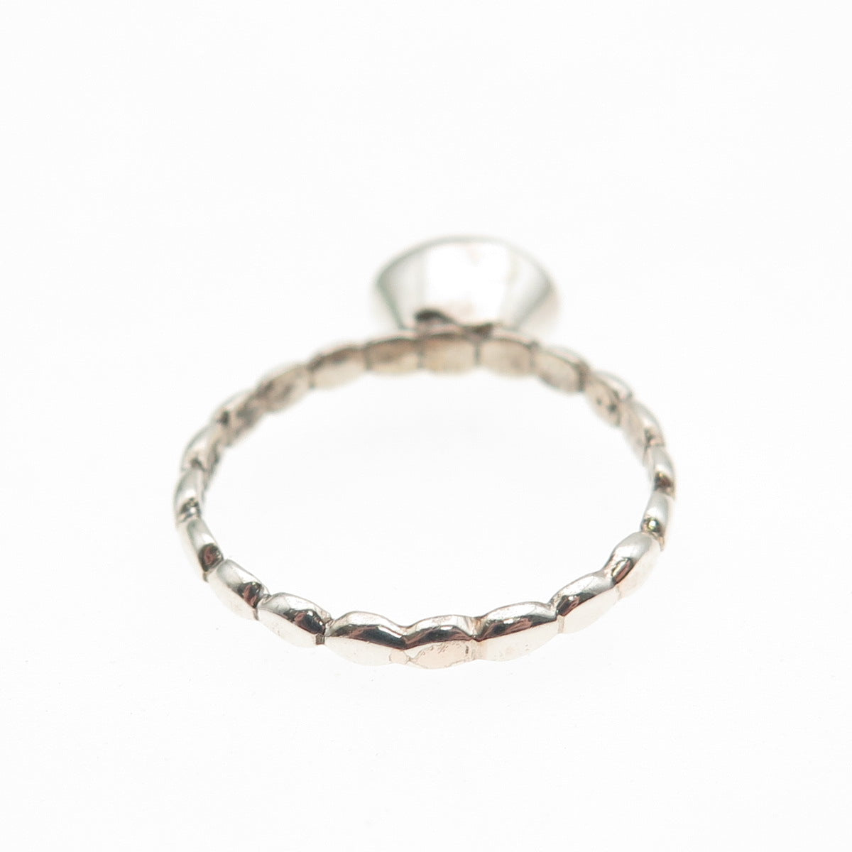 925 Sterling Silver Vintage Real Oval-Cut Amethyst Bubble Ring Size 7