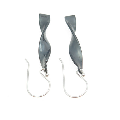 925 Sterling Silver Twisted Bar Drop Dangling Earrings