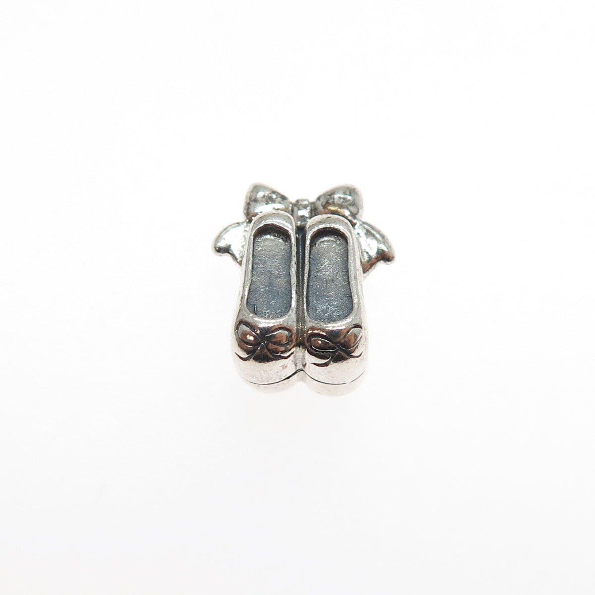 CHAMILIA 925 Sterling Silver Ballet Bow Shoes Slide Bead Charm