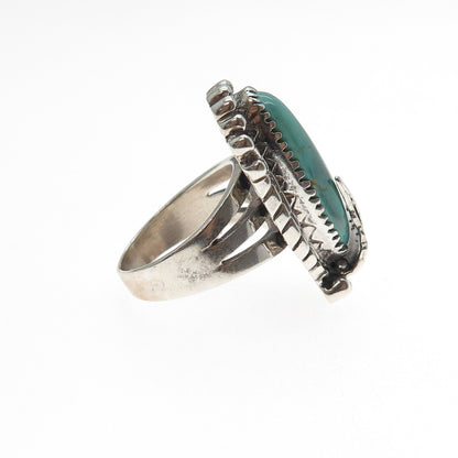 CAROL FELLEY 925 Sterling Silver Vintage 1996 Real Turquoise Feather Ring Size 7